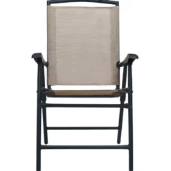 Vidaxl Sillas Plegables De Jardín 2 Unidades Textilene Gris Taupe
