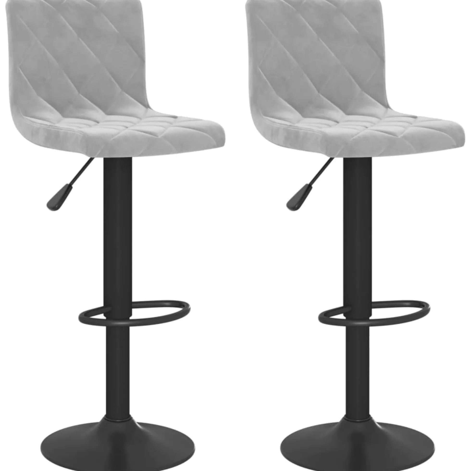 Vidaxl Taburetes De Cocina 2 Unidades Terciopelo Gris Claro