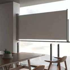 Vidaxl Toldo Lateral Retráctil Para Patio 120x300 Cm Gris