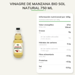 Vinagre de manzana bio Sol Natural 750 ml