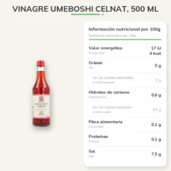 Vinagre Umeboshi Celnat, 500 ml