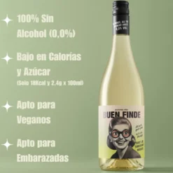 Vino Blanco Sin Alcohol 0,0% Verdejo | Pack 3 Botellas X 750 Ml | Fresco Y Con Toques Cítricos