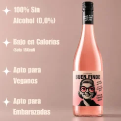Vino Rosado Sin Alcohol 0,0% Tempranillo | Pack 3 Botellas X 750 Ml | Vino Rosado Desalcoholizado Fresco Y Afrutado