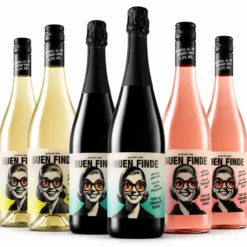 Vino Sin Alcohol 0,0% | Pack 6 Botellas X 750 Ml 2x Blanco Verdejo + 2x Rosado Tempranillo + 2x Frizzante Airén