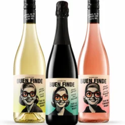 Vino Sin Alcohol 0,0% | Pack 3 Botellas X 750 Ml | Blanco Verdejo + Rosado Tempranillo + Frizzante Airén
