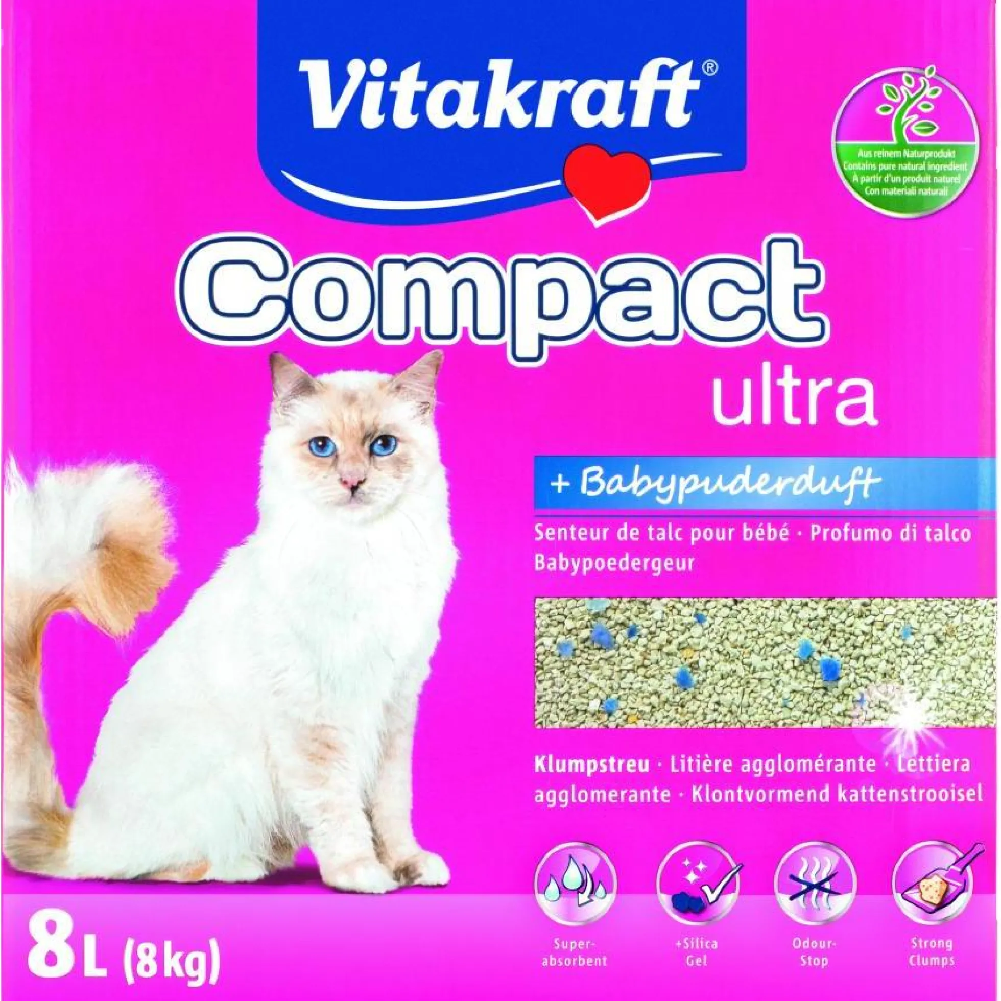 Vitakraft Compact Plus 8 L Arena aglomerante con silice