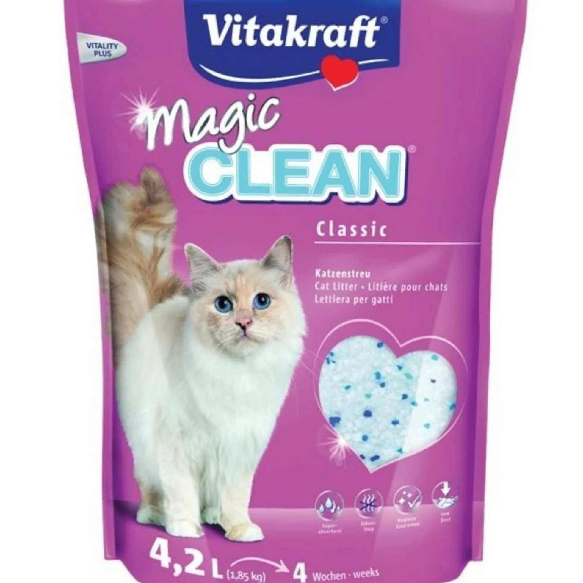 Vitakraft Magic Clean Perlas de gel de sílice súper absorbentes 3,8 L