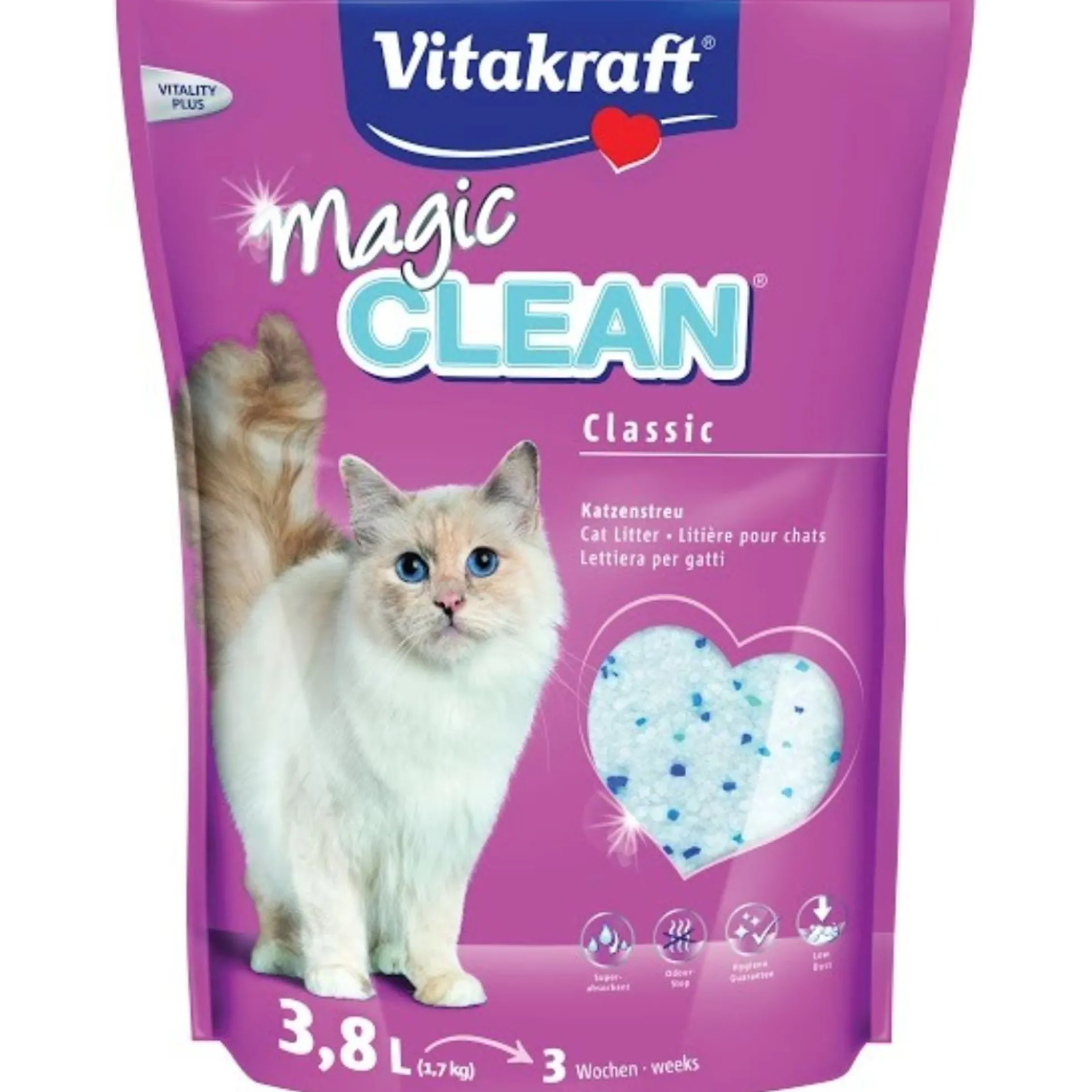 Vitakraft Magic Clean Perlas de gel de sílice súper absorbentes 3,8 L
