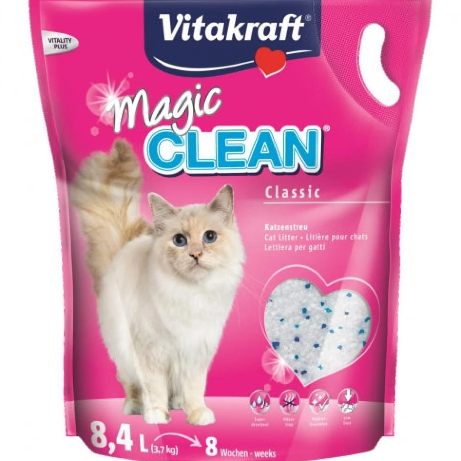 Vitakraft Magic Clean Perlas de gel de sílice súper absorbentes 3,8 L