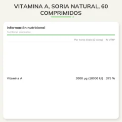 Vitamina A, Soria Natural, 60 comprimidos