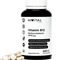 Vitamina B12 Metilcobalamina 1000 mcgHivital 200 comprimidos veganos