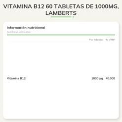 Vitamina B1260 tabletas de 1000mg, Lamberts
