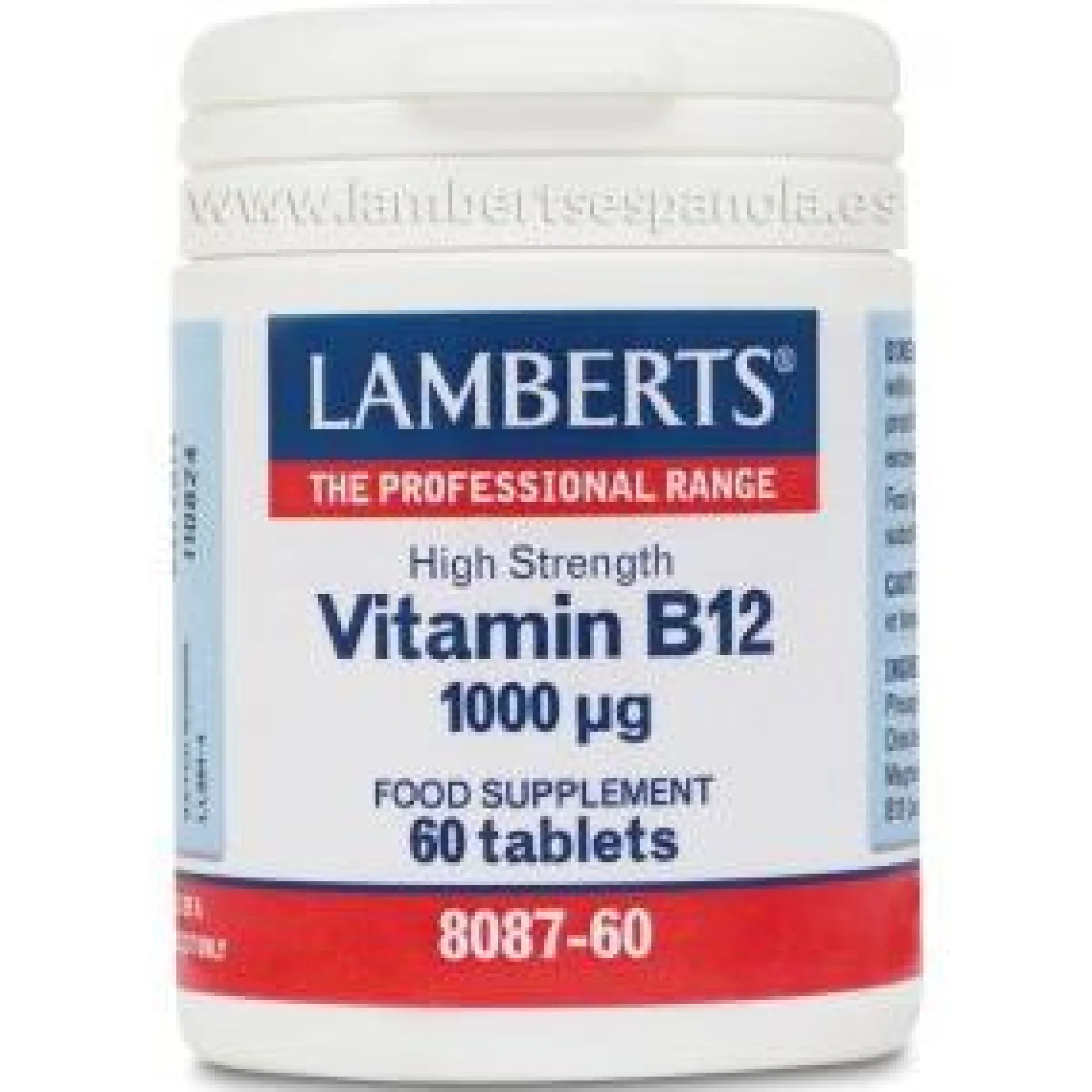 Vitamina B1260 tabletas de 1000mg, Lamberts