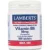 Vitamina B6 100 tabletas de 50mg, Lamberts