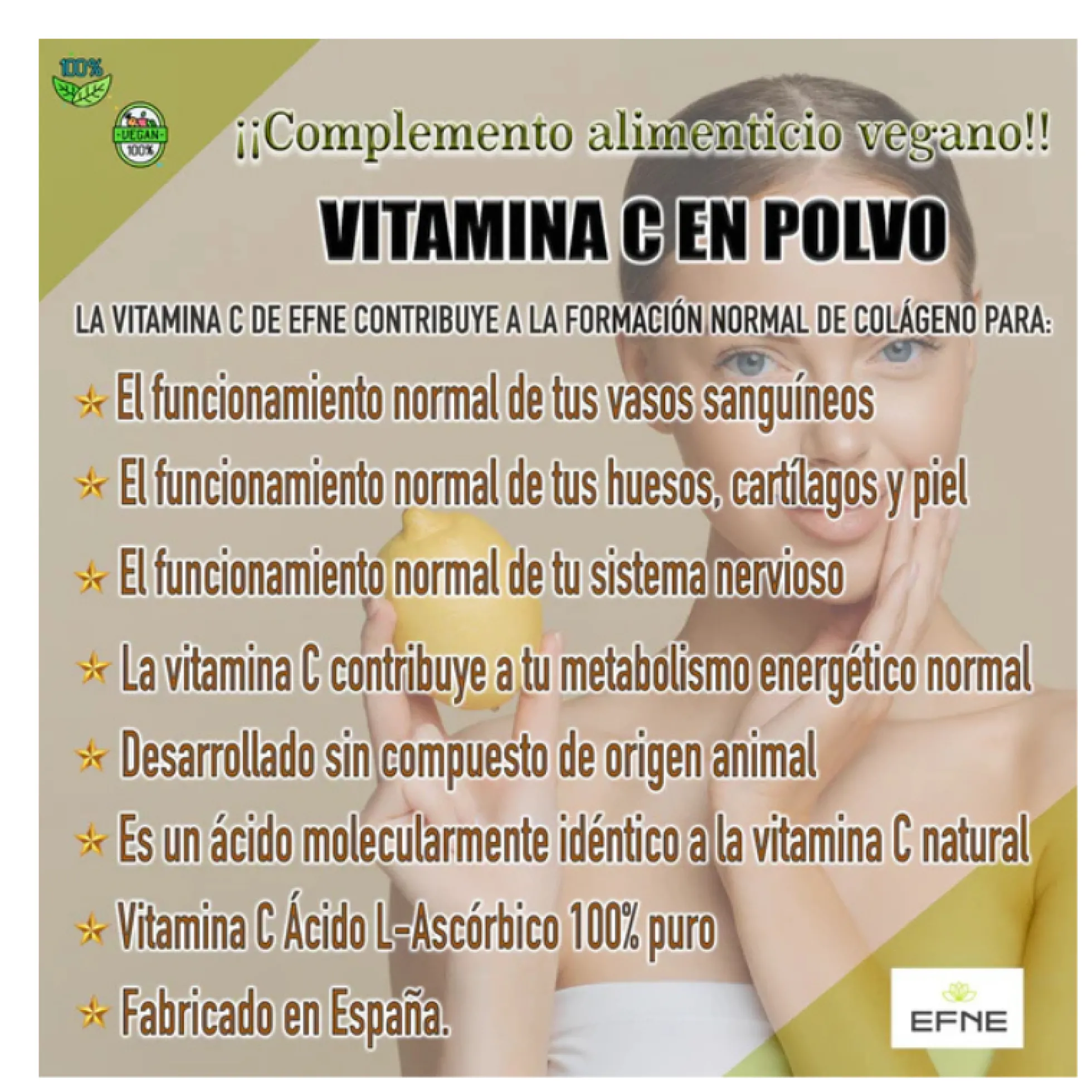 Vitamina C Ácido L-ascórbico Efne 200 Gr