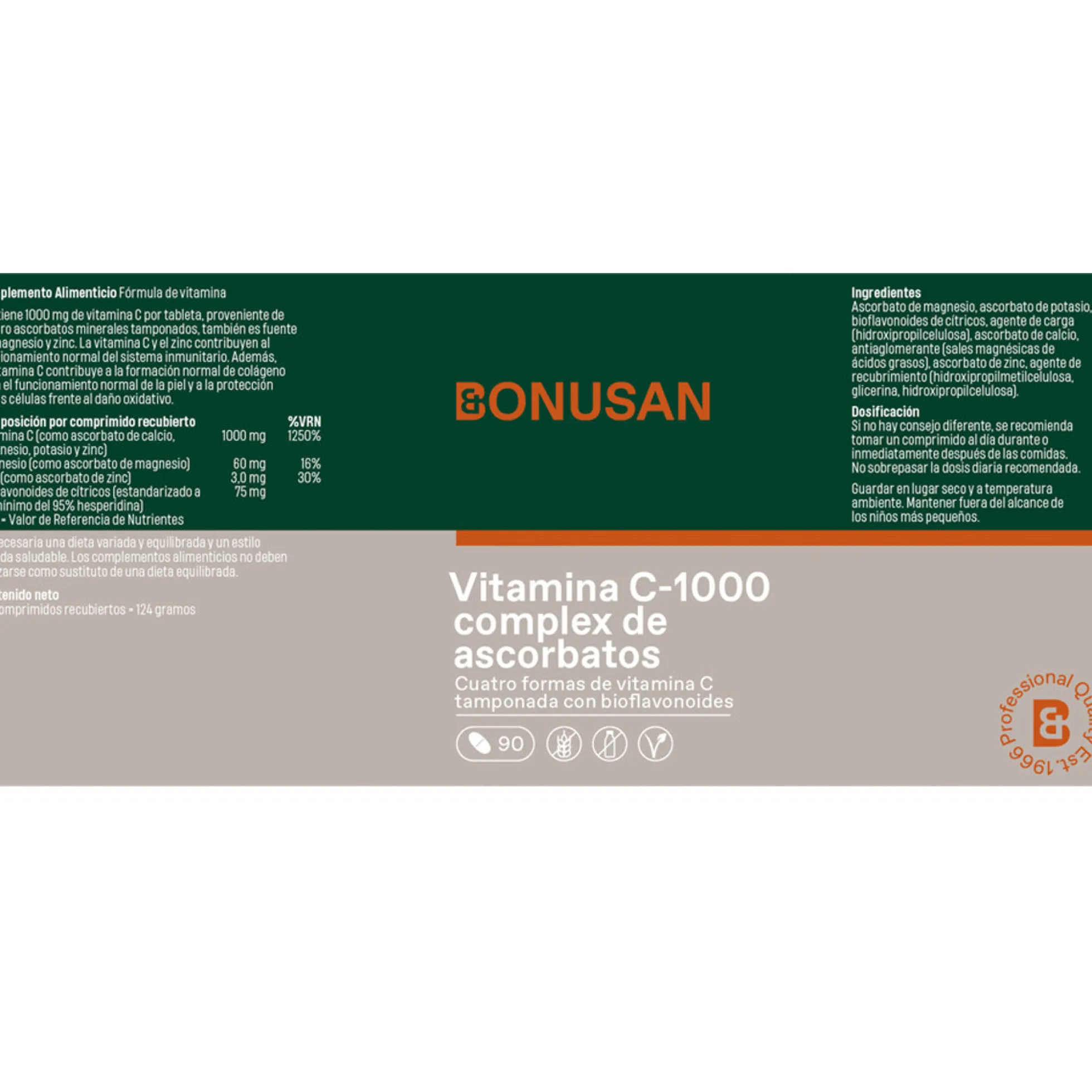 Vitamina C-1000 complex de ascorbatos, Bonusan 30