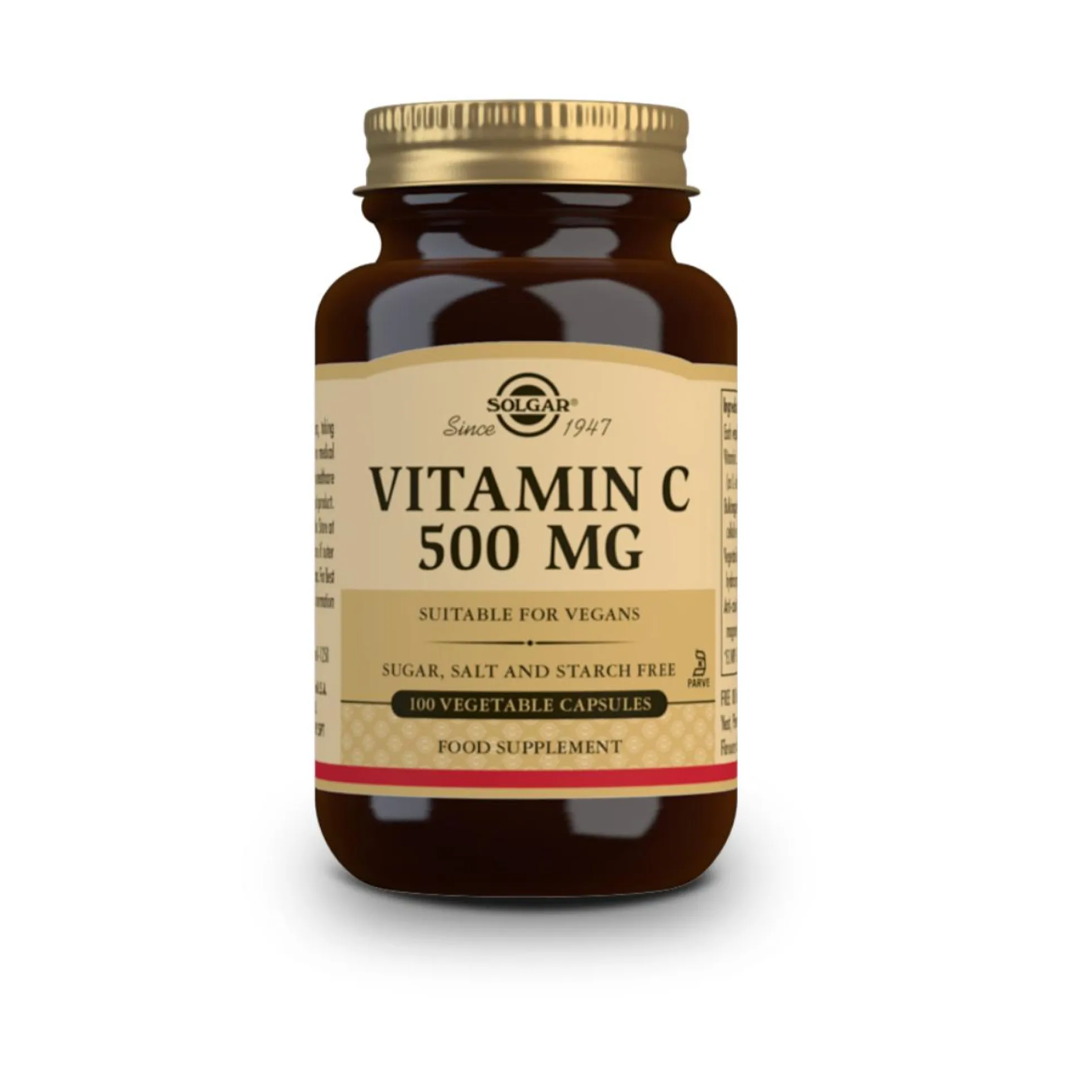 Vitamina C, 100 cápsulas vegetales de 500mg