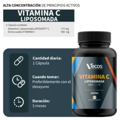 Vitamina C Liposomada Vecos 90 Cápsulas | Sistema Inmune Y Rendimiento Diario