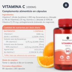 Vitamina C 1000 mg Planeta Huerto 180 cápsulas vegetales