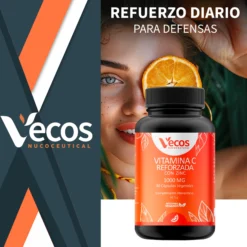 Vitamina C 1000 Mg Vecos 30 Cápsulas | Defensas Y Reducción De La Fatiga | Con Zinc