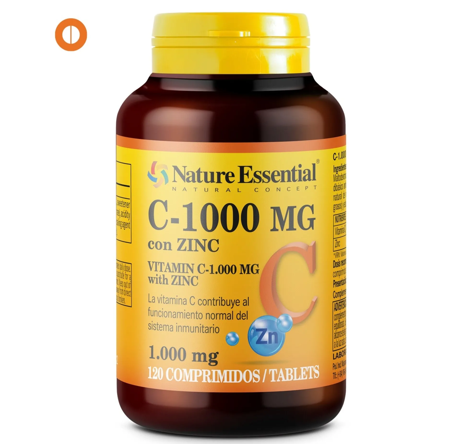 Vitamina C 1000 mg + Zinc 10 mg 120 Comprimidos