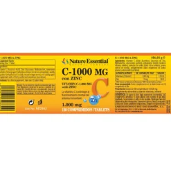 Vitamina C 1000 mg + Zinc 10 mg 120 Comprimidos