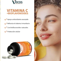 Vitamina C 1000 Mg + Zinc Vecos 30 Cápsulas | Defensas Y Sistema Inmune | Con Bioflavonoides