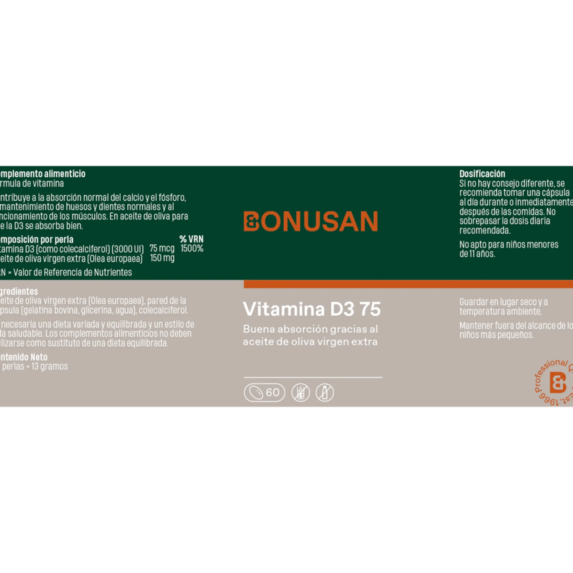 Vitamina D3 75 Bonusan 60 perlas