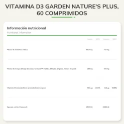 Vitamina D3 Garden Nature's Plus, 60 comprimidos