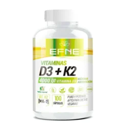 Vitamina D3 + K2 Efne 4000ui Con Mk-7 Natural ( Extracto De Natto ) (sistema Inmune Top, Apatía, Cansancio)