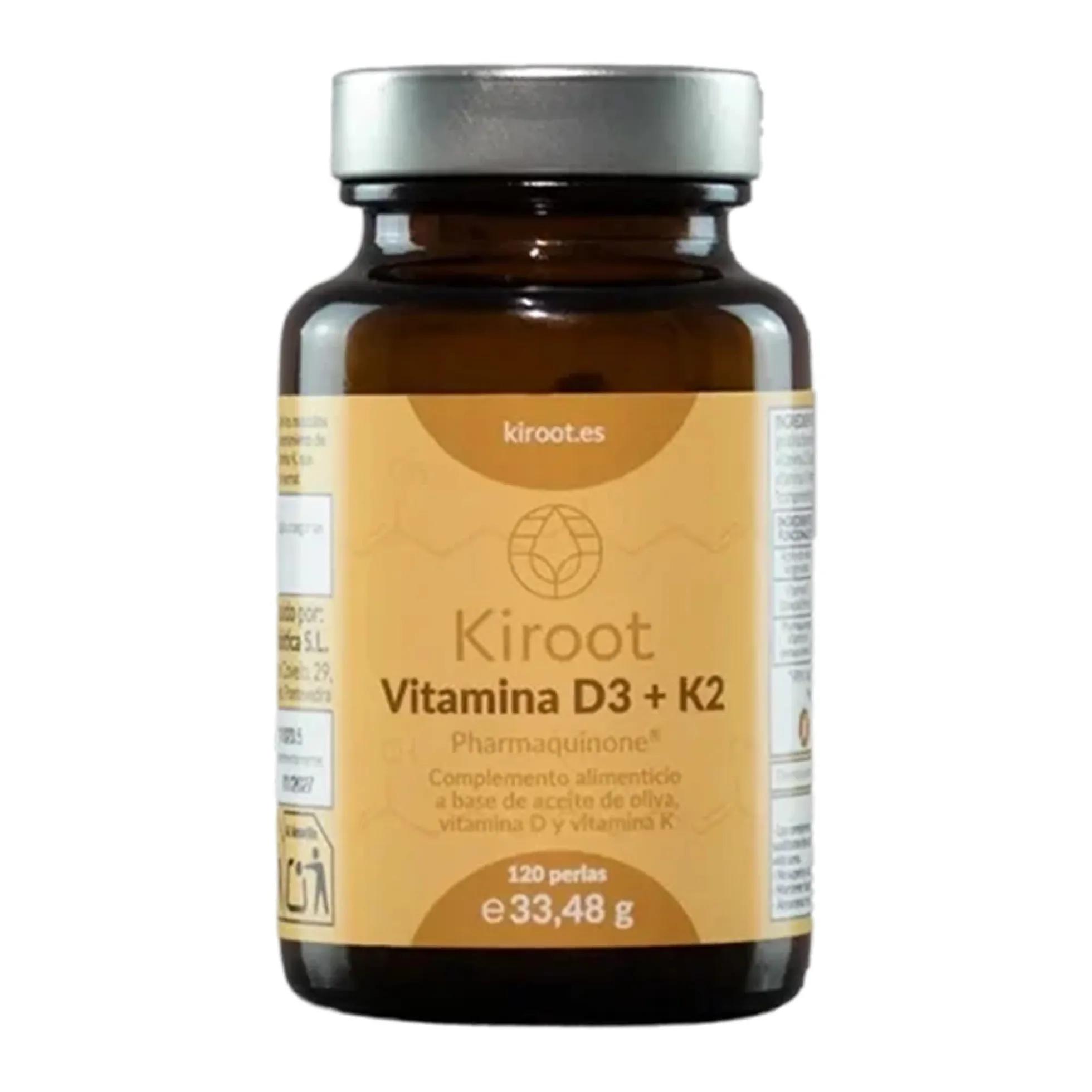 Vitamina D3+K2, Kiroot, 120 perlas
