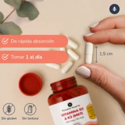 Vitamina D3 & K2 (Mk7) Planeta Huerto 90 Caps