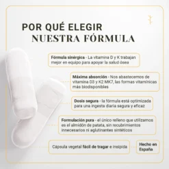 Vitamina d3 + k2 mk7 – sistema inmune, corazón y huesos, fácil absorción (180 cápsulas)
