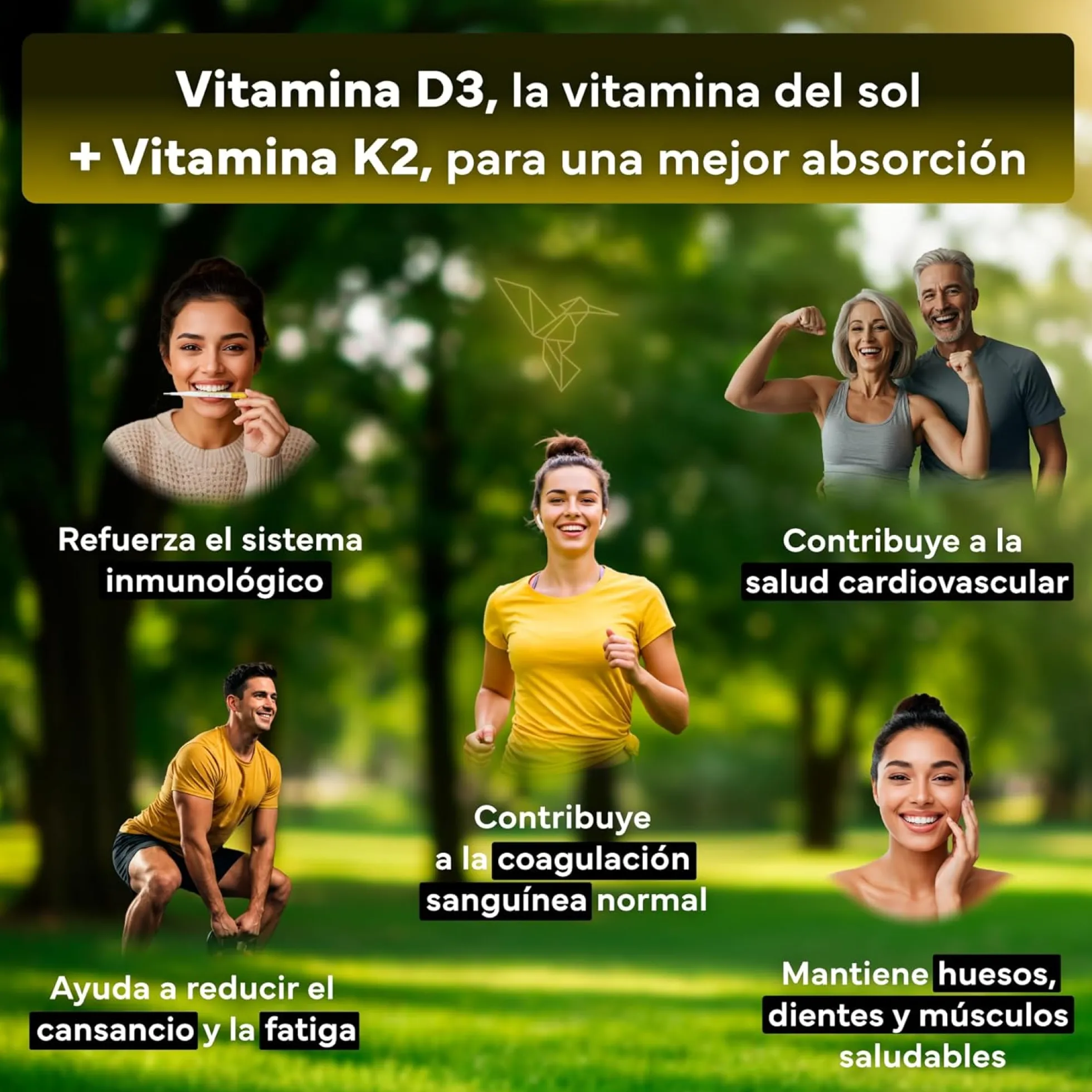 Vitamina D3 + K2 Sevens Nutrition 180 cápsulas