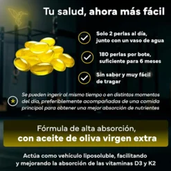 Vitamina D3 + K2 Sevens Nutrition 180 cápsulas