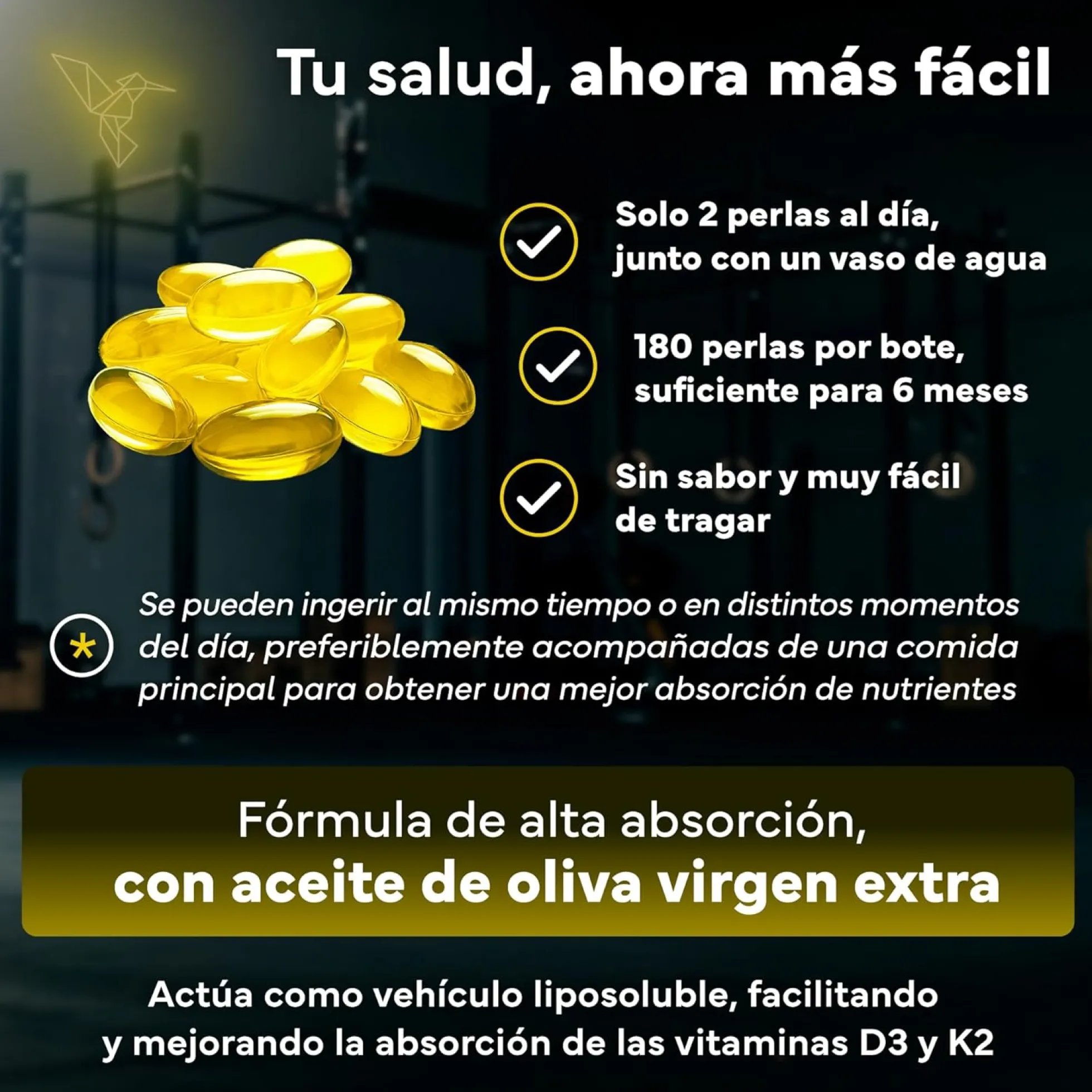 Vitamina D3 + K2 Sevens Nutrition 180 cápsulas