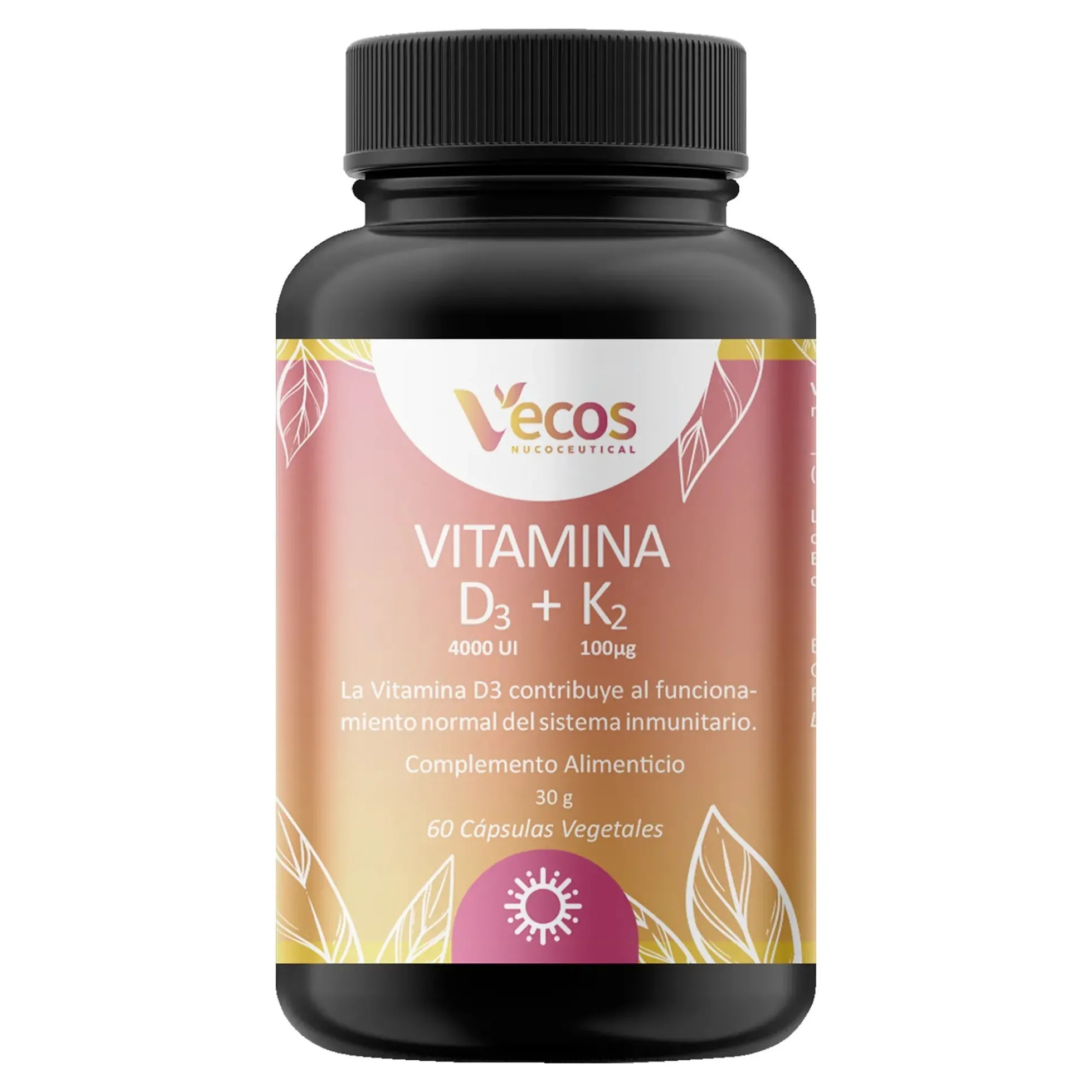 Vitamina D3 K2 Vecos 60 capsulas
