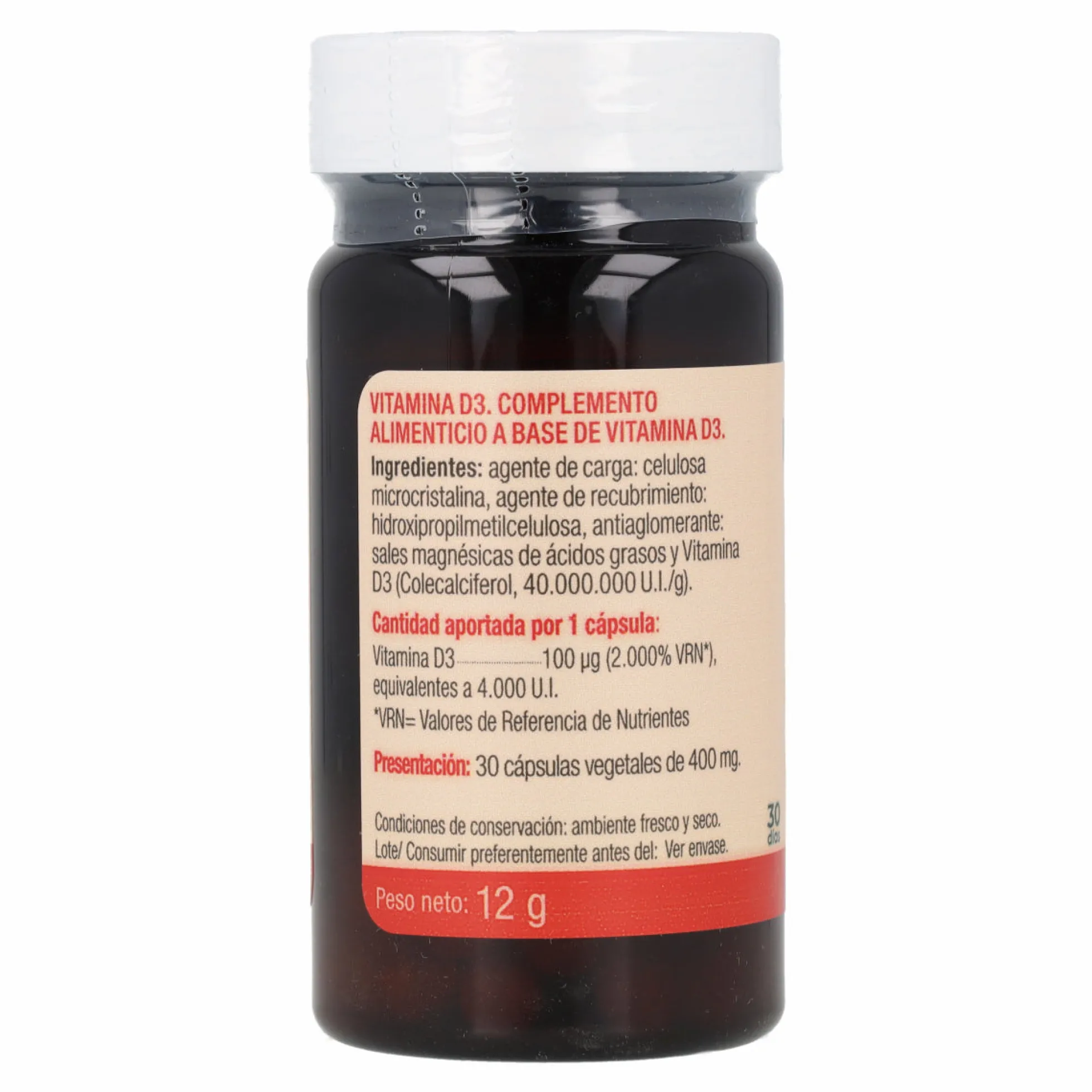 Vitamina D3 Naturcesta 30 Cápsulas