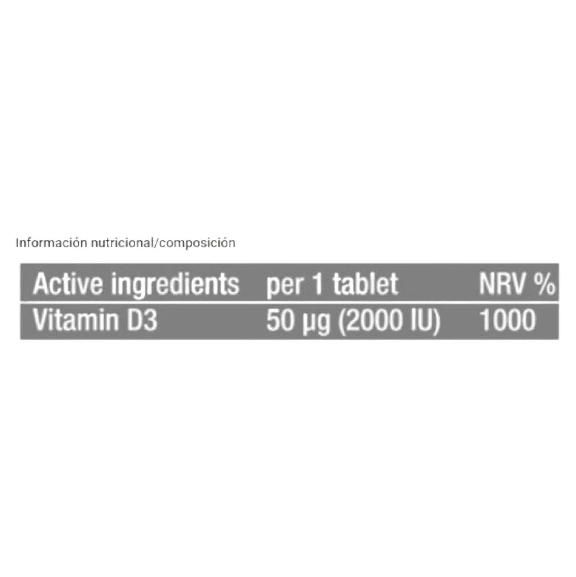 Vitamina D3 - 60 Tabletas - Vitamina D - Biotech Usa