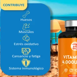 Vitamina D (4000 Ui) - 365 Cápsulas De Vitamina D3 K2 – Altamente Concentrada. Favorece La Función Inmunológica Y Ósea