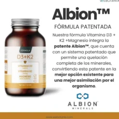 Vitamina D3 4000 UI + K2 + Magnesio Fórmula Vegan, WeBotanix