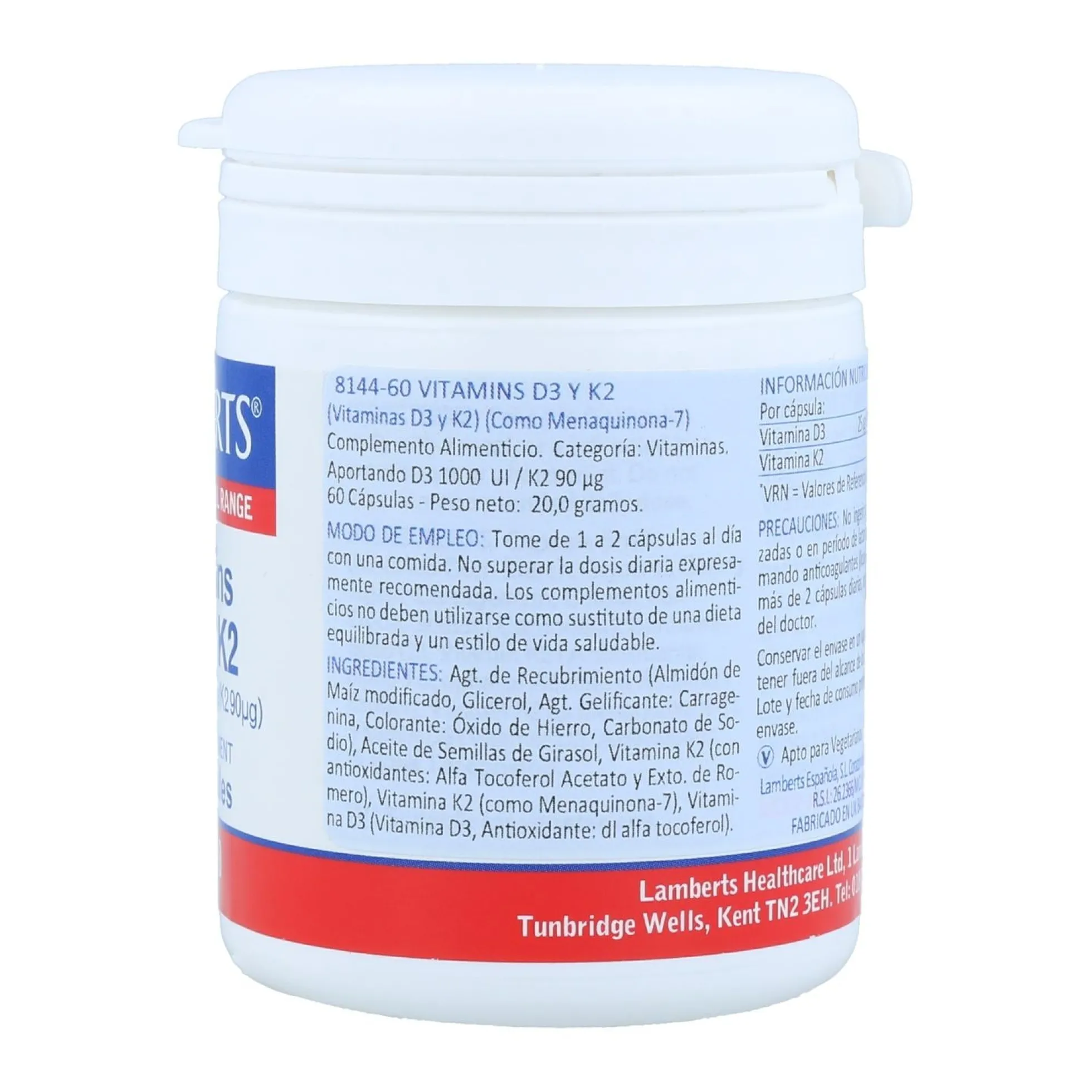 Vitamina D 3 1000 Ui Y Vit K290 Ug, Lamberts