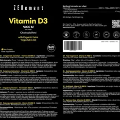 Vitamina D3 4000 UI Zenement, 365 comprimidos