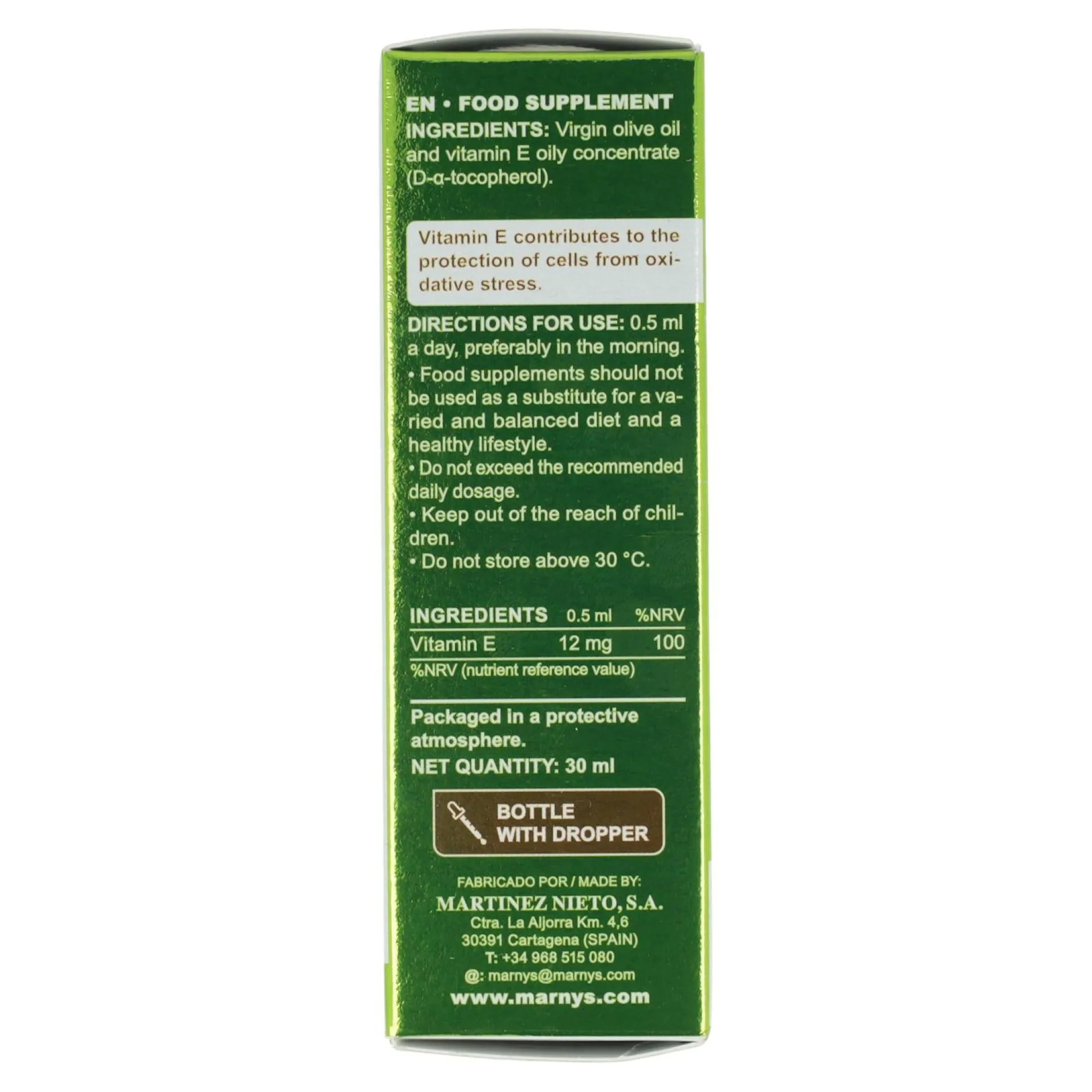 Vitamina E Líquida Marnys, 30 ml