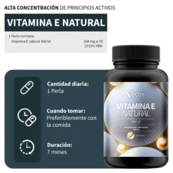Vitamina E Natural 400 Ui Vecos | Protección Celular Y Antioxidante | D-alfa Tocoferol
