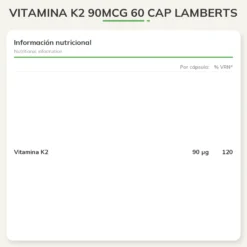 Vitamina K2 90mcg 60 Cap Lamberts