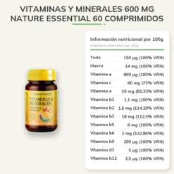 Vitaminas y Minerales 600 mg Nature Essential 60 comprimidos