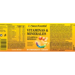 Vitaminas y Minerales 600 mg Nature Essential 60 comprimidos