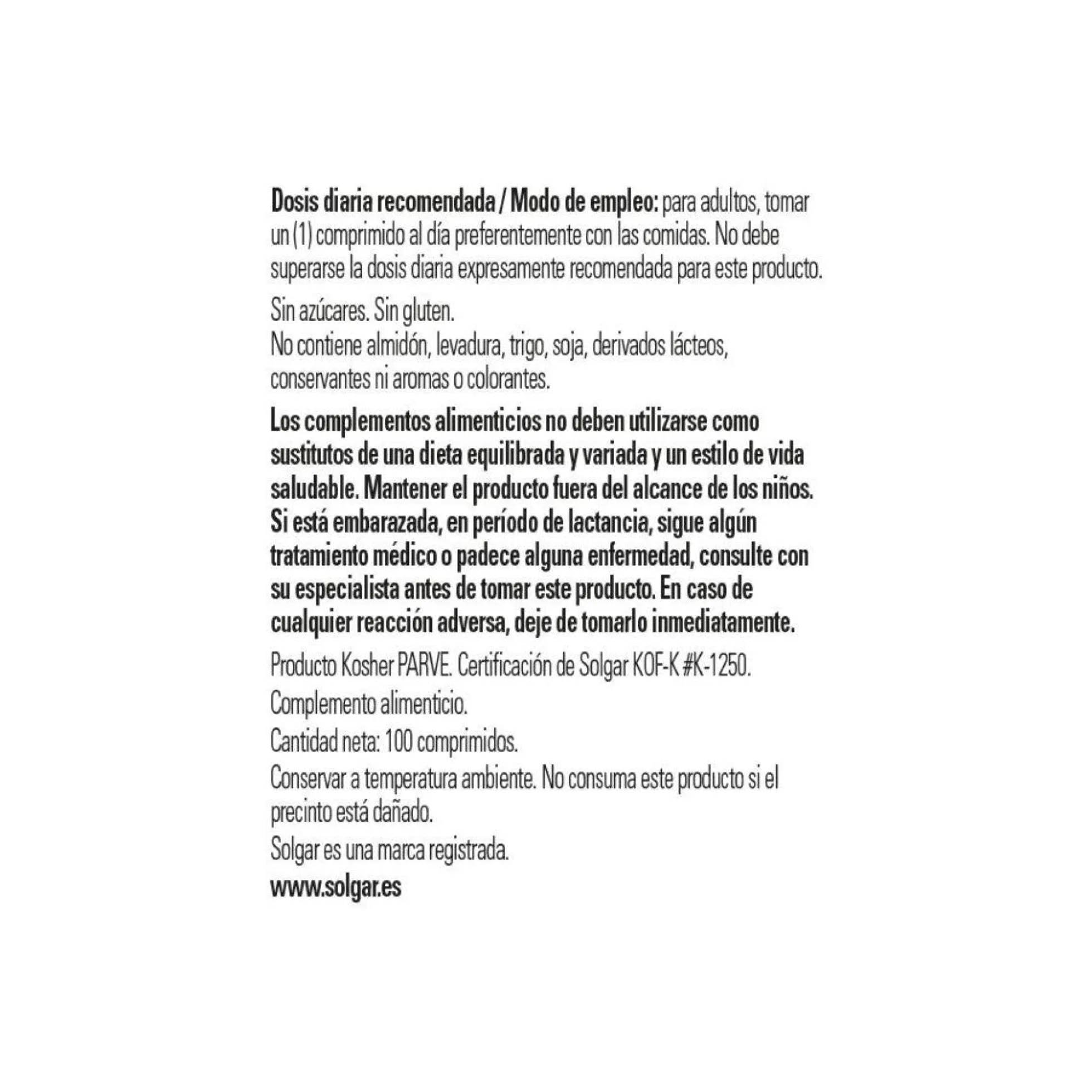 Vit B12 100 mcg Solgar 100 Comprimidos