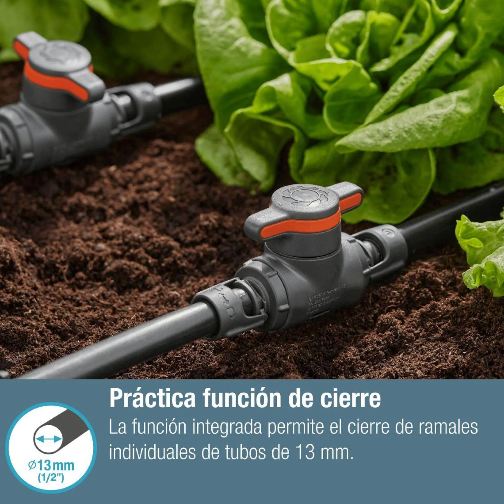 Válvula de cierre/regulación 13 mm (1/2") Microdripsystem Gardena